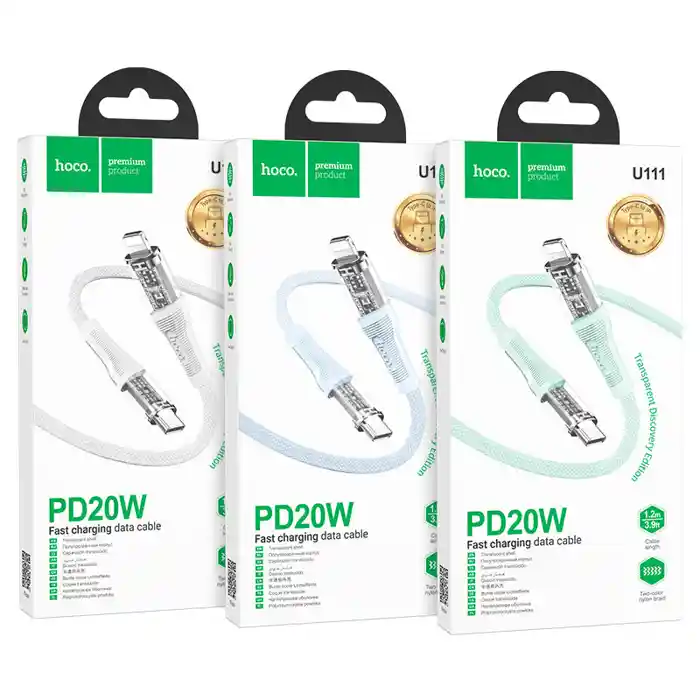 HOCO U111 Transparent Discovery Edition 60w PD Type-C to iPhone PD Fast Charging Data Cable